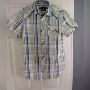 I jeans by buffalo sz M plaid print button down shirt